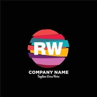 RW initial logo With Colorful template vector. vector