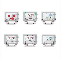 Digital safe box cartoon character with nope expression vector