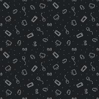 Seamless gaming pattern. Doodle background with gaming icons vector