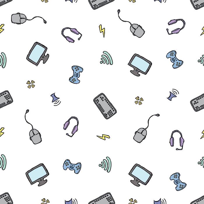 Video Game Seamless Pattern Vector Art, Icons, and Graphics for Free ...