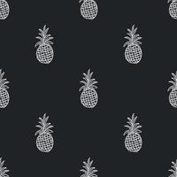 Seamless pineapple pattern. Doodle vector with ananas. Vintage pineapple pattern