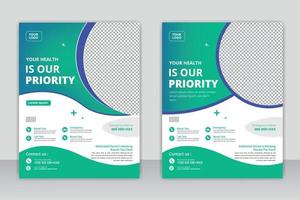 healthcare cover a4 template design and flat icons for a report and medical brochure design, flyer, leaflets decoration for printing and presentation vector. vector