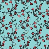 Seamless floral pattern. Doodle floral background. Spring pattern vector