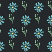 Seamless floral pattern. Doodle floral background. Spring pattern vector