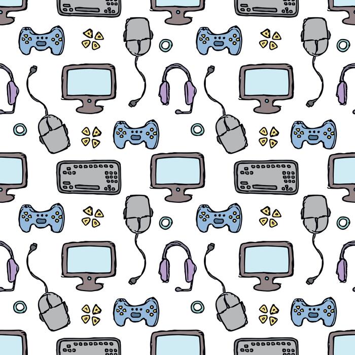 Video Game Seamless Pattern Vector Art, Icons, and Graphics for Free ...