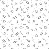 Seamless gaming pattern. Doodle background with gaming icons vector