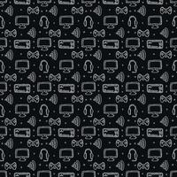 Seamless gaming pattern. Doodle background with gaming icons vector