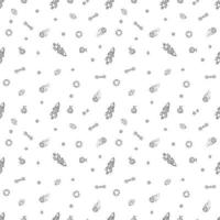 Seamless space pattern. Cosmos background. Doodle vector space illustration