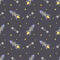Seamless space pattern. Cosmos background. Doodle vector space illustration