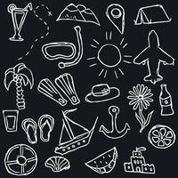 travel background. Travel vacation set of icons, journey and trip background vector