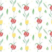 Seamless floral pattern. Doodle floral background. Spring pattern vector