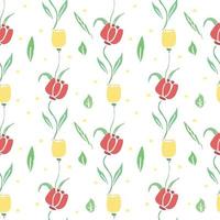 Seamless floral pattern. Doodle floral background. Spring pattern vector