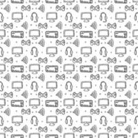 Seamless gaming pattern. Doodle background with gaming icons vector