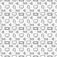 Seamless gaming pattern. Doodle background with gaming icons vector