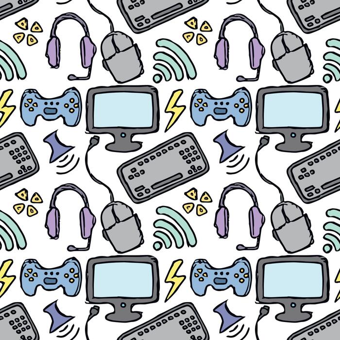 Video Game Seamless Pattern Vector Art, Icons, and Graphics for Free ...