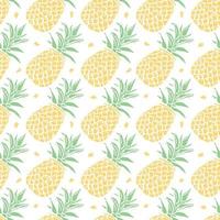 Seamless pineapple pattern. Doodle vector with ananas. Vintage pineapple pattern