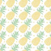 Seamless pineapple pattern. Doodle vector with ananas. Vintage pineapple pattern