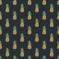 Seamless pineapple pattern. Doodle vector with ananas. Vintage pineapple pattern