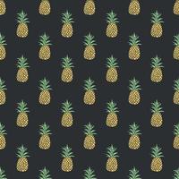 Seamless pineapple pattern. Doodle vector with ananas. Vintage pineapple pattern