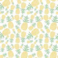 Seamless pineapple pattern. Doodle vector with ananas. Vintage pineapple pattern