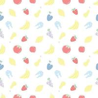 Seamless food pattern.Doodle food background vector