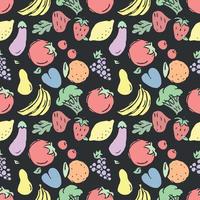 Seamless food pattern. Doodle vector food illustration