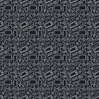 Seamless gaming pattern. Doodle background with gaming icons vector