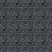 Seamless gaming pattern. Doodle background with gaming icons vector