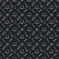 seamless medicine pattern. Doodle vector background with medicine icons