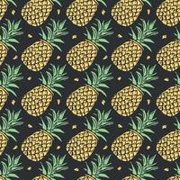Seamless pineapple pattern. Doodle vector with ananas. Vintage pineapple pattern