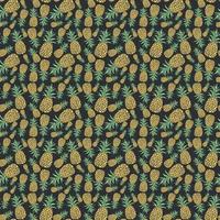 Seamless pineapple pattern. Doodle vector with ananas. Vintage pineapple pattern