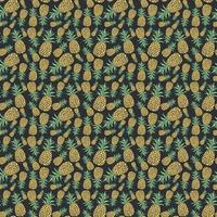 Seamless pineapple pattern. Doodle vector with ananas. Vintage pineapple pattern