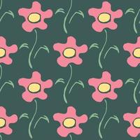 Seamless floral pattern. Doodle floral background. Spring pattern vector