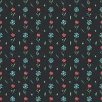 Seamless floral pattern. Doodle floral background. Spring pattern vector