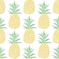 Seamless pineapple pattern. Doodle vector with ananas. Vintage pineapple pattern