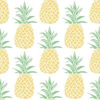 Seamless pineapple pattern. Doodle vector with ananas. Vintage pineapple pattern