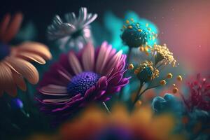 colorful flower background with a gradient effect. photo