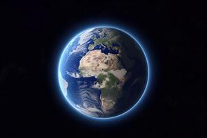 Realistic earth planet in space. photo