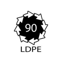 símbolo de reciclaje de compuestos ldpe 90 ilustración vectorial vector