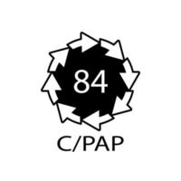 símbolo reciclaje composites 84 c pap. ilustración vectorial vector
