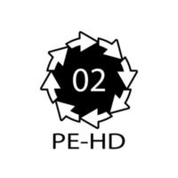 símbolo de icono de polietileno de alta densidad 02 pe-hd vector