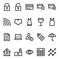 Outline icons for Shopping and ecommerce. vector