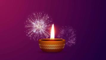 Happy diwali background with decorative fire background video