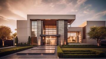 3d modern luxury real estate house for sale and rent , luxury property concept, photo