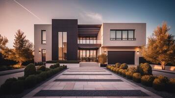 3d modern luxury real estate house for sale and rent , luxury property concept, photo