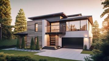 3d modern luxury real estate house for sale and rent , luxury property concept, photo