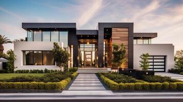 3d modern luxury real estate house for sale and rent , luxury property concept, photo