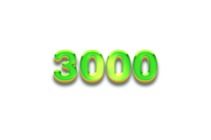 3000 subscribers celebration greeting banner with Candy Design png