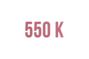 550 K  subscribers celebration greeting banner with Paper Design png