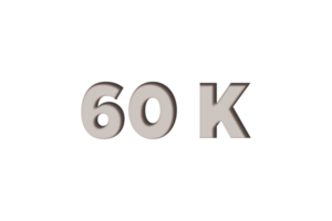 60 K  subscribers celebration greeting banner with Marble Engraved Design png